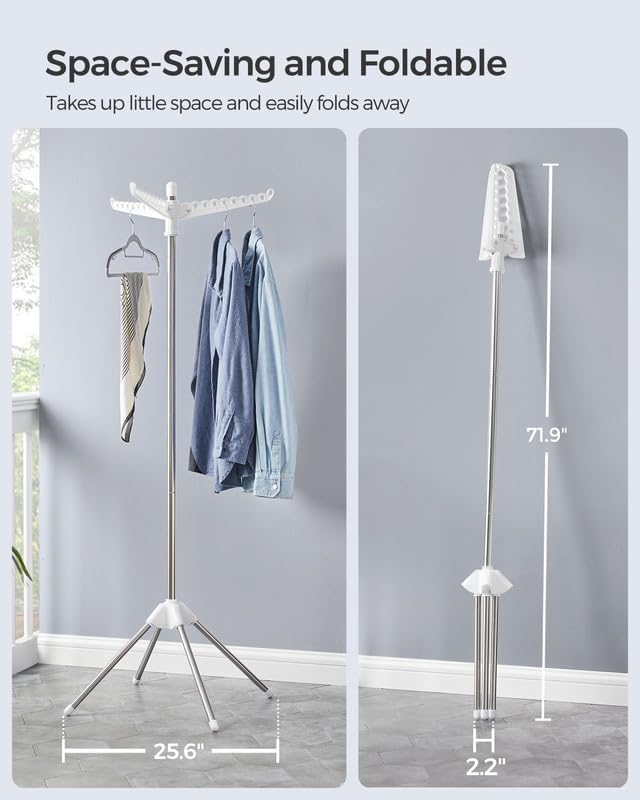 SONGMICS Folding Laundry Drying Rack with 3 Rotatable Arms