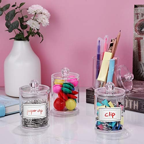 4 Pack Acrylic Q-Tip Holder Dispenser Set