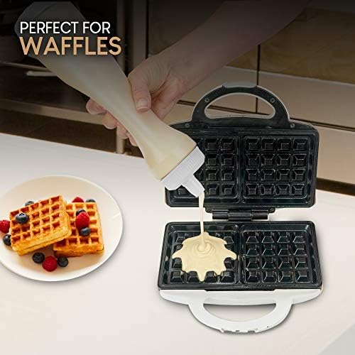 EXULTIMATE Pancake Batter Dispenser Pen 3 Cups Drip Proof Silicone Nozzle
