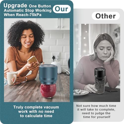 UNERVER M12 One-Button Auto Stop Vacuum Sealer for Mason Jars