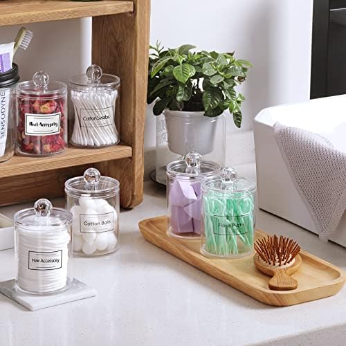 4 Pack Acrylic Q-Tip Holder Dispenser Set