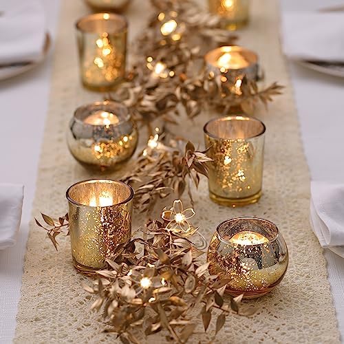 LETINE Gold Votive Candle Holders Set of 36