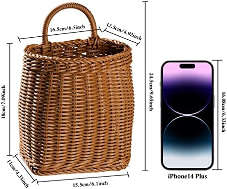 Hanging Woven Storage Basket Large Portable Wall Mount