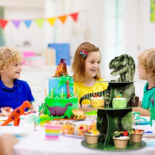 Censen 3 Tier Dinosaur Cupcake Stand Decorations