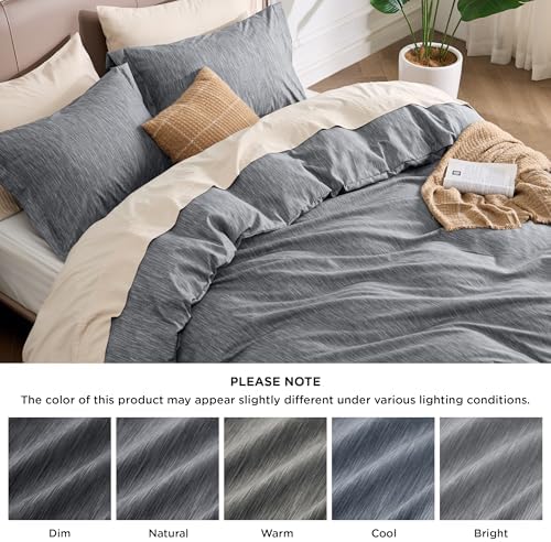 Bedsure King Duvet Cover Set - 3 Piece with Zipper Closure and Cationic Print