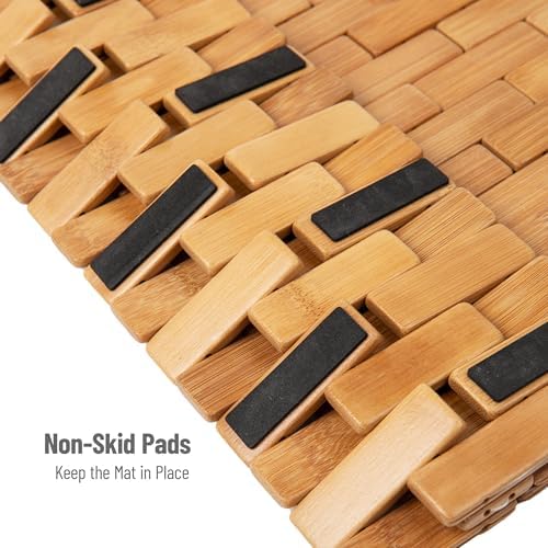 Mind Reader Bamboo Roll-Up Bath Mat