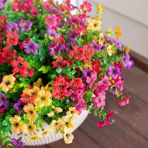 Artificial Daisy Flowers with Eucalyptus Leaves 12 Bundles Mix