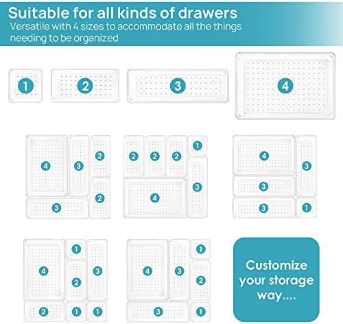 Vtopmart 25 PCS Clear Plastic Drawer Organizers Set
