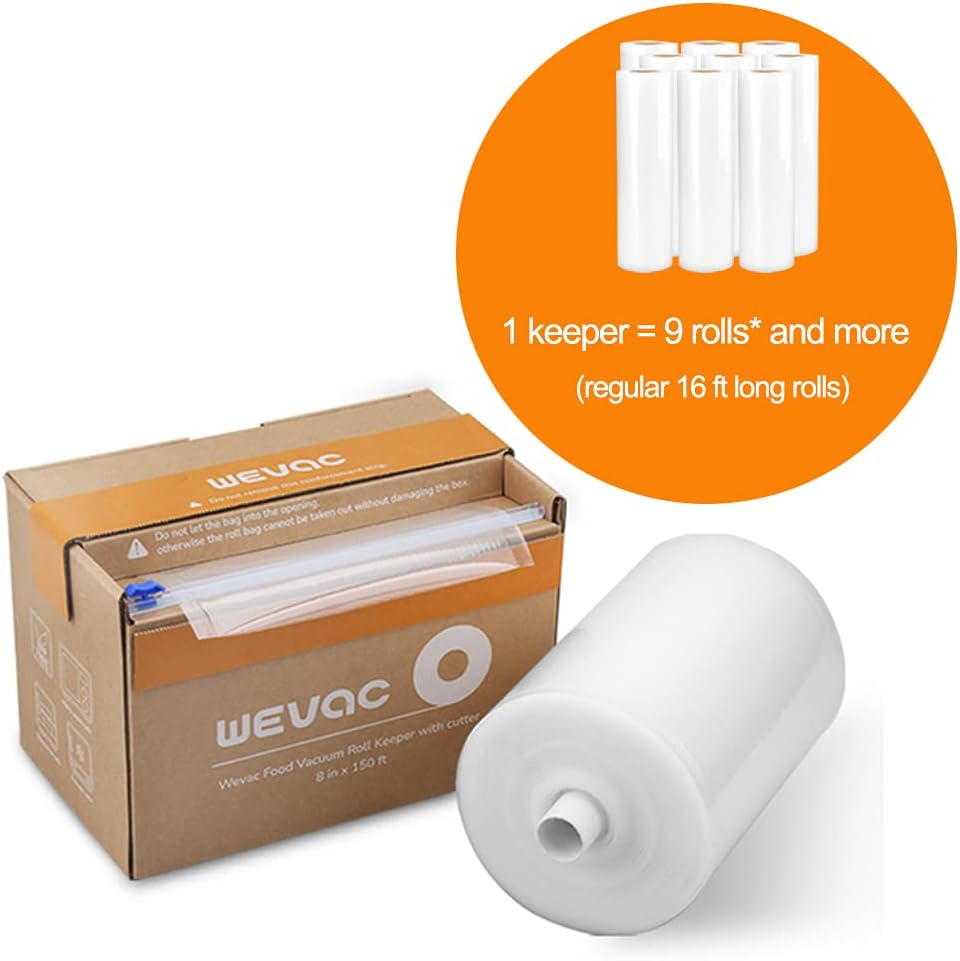 Wevac 11 x 150 Food Vacuum Seal Roll Keeper with Cutter