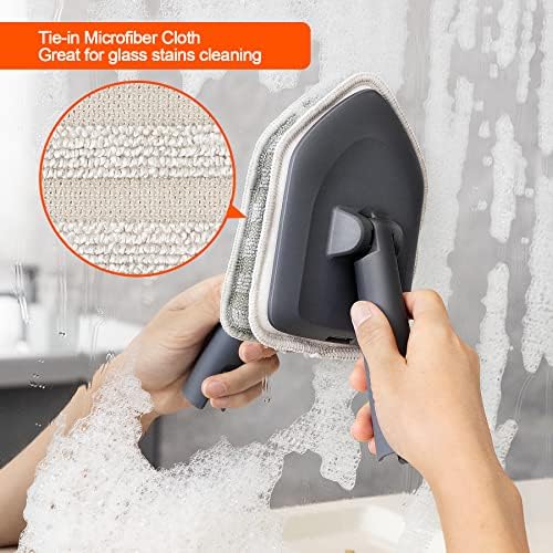 Tile Tub Scrubber Brush with 3 Heads and 56 Long Handle