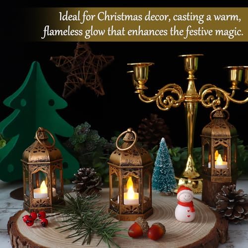 LLQ 8Pcs Mini LED Lanterns with Tealight