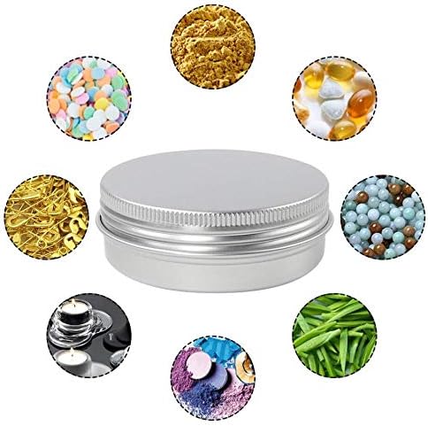 48 Pcs 1 Oz Silver Aluminum Cans with Screw Top Lids