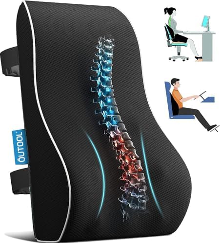 QUTOOL Lumbar Support Pillow for Office Chair and Car Seat