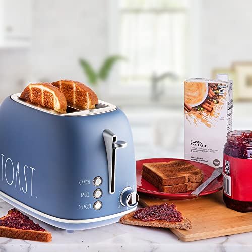 Rae Dunn Retro Rounded 2 Slice Toaster with Crumb Tray and Bagel Option
