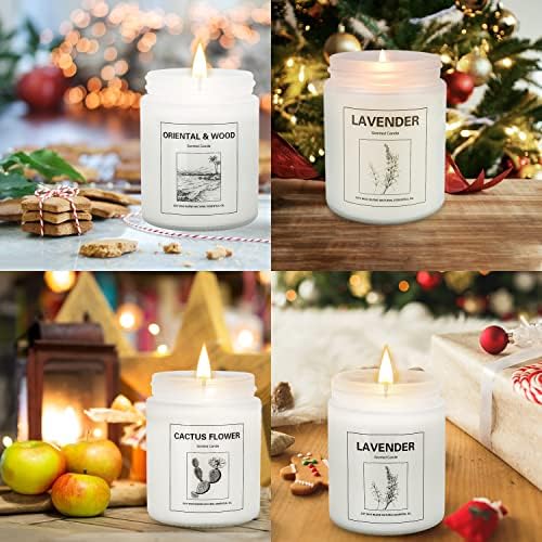 THORNWOLF 4 Pack Scented Lavender Candle Set