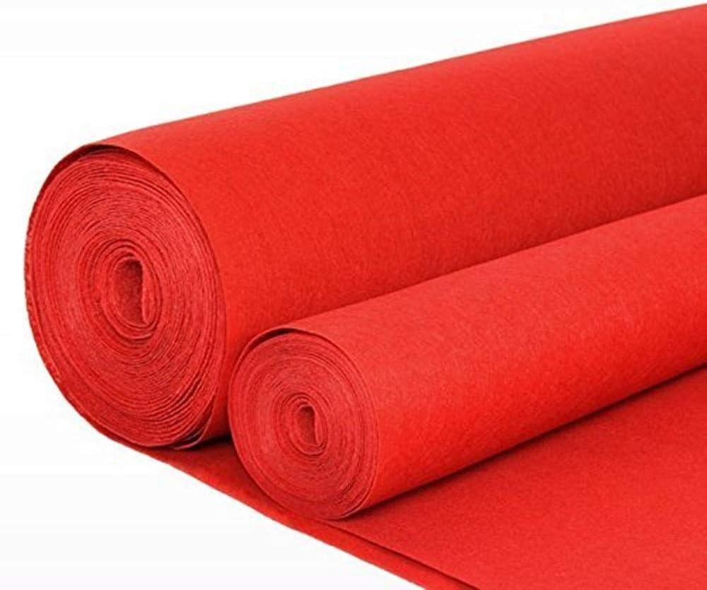 HUAHOO Red Aisle Runner Carpet Rug for Weddings and Events