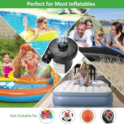 AGPTEK Electric Air Pump with 3 Nozzles
