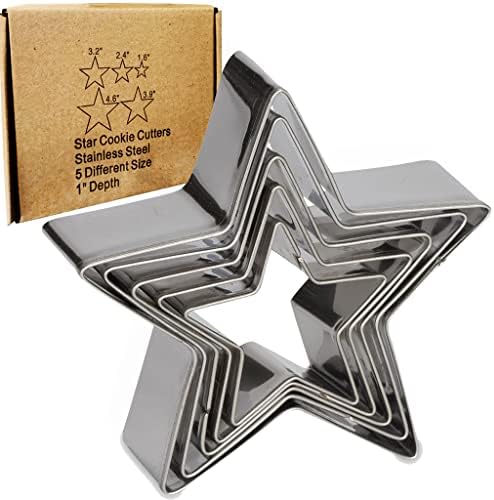 Antallcky Star Cookie Cutter Set 5pcs Stainless Steel