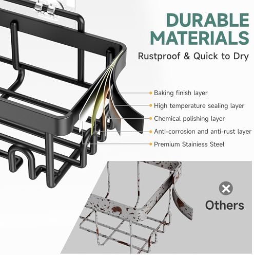 Veken 6-Pack Stainless Steel Shower Caddy Set