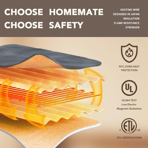 Homemate Heated Blanket Electric Throw 50x60 Inch