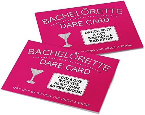 Printed Party Bachelorette Dare Card Game 20 Cards