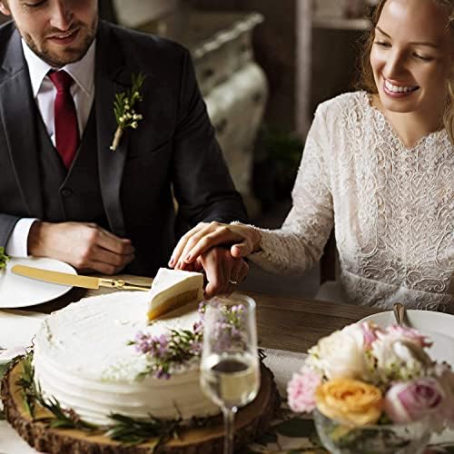 Homi Styles Gold Elegant Cake Knife and Server Set