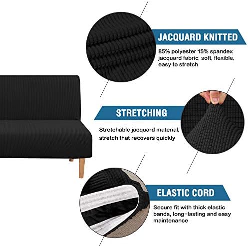 HVERSAILTEX Stretch Futon Slipcover Protector Black