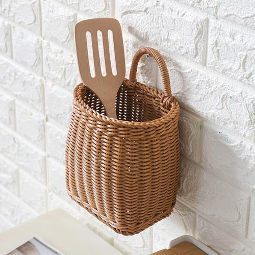 Sturdy Woven Wall Basket for Flowers and Kitchenware