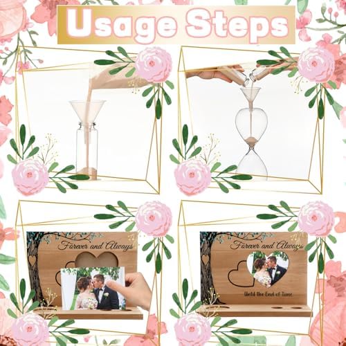 Sliner Unity Sand Ceremony Kit 5 Pcs Classic Hourglass Set for Wedding