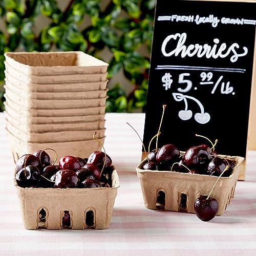 Juvale Pulp Fiber Berry Baskets - 4x4x181 In