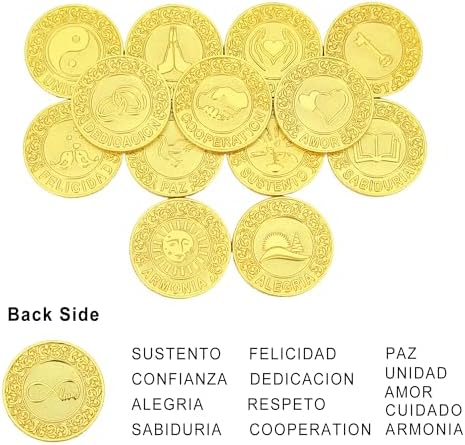 TINGKU Gold Spanish Las Arras de Boda Cristiana Set with Tray Plate