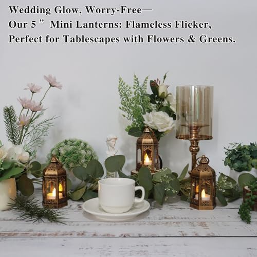 LLQ 8Pcs Mini LED Lanterns with Tealight