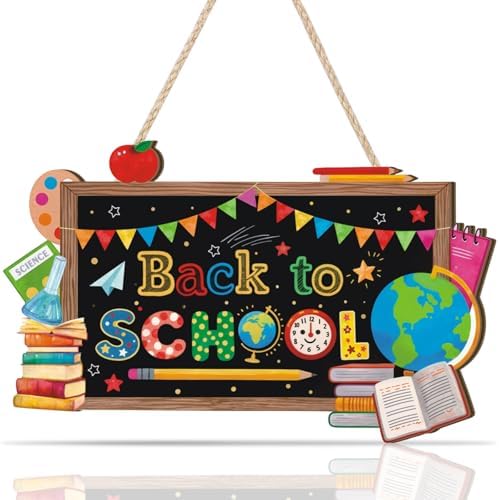 Aryroi Back to School Wood Sign with Blackboard Design