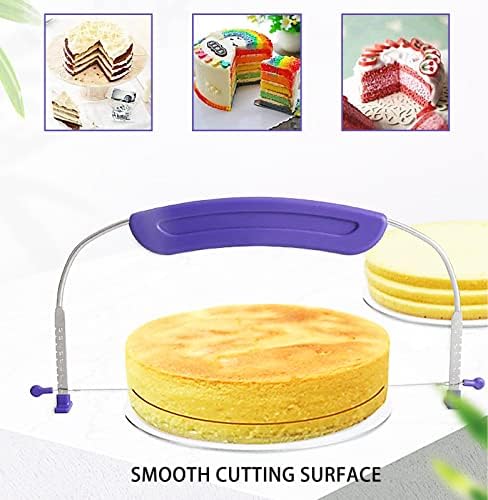Adjustable Cake Cutter Leveler with Stainless Steel Blades and Handle