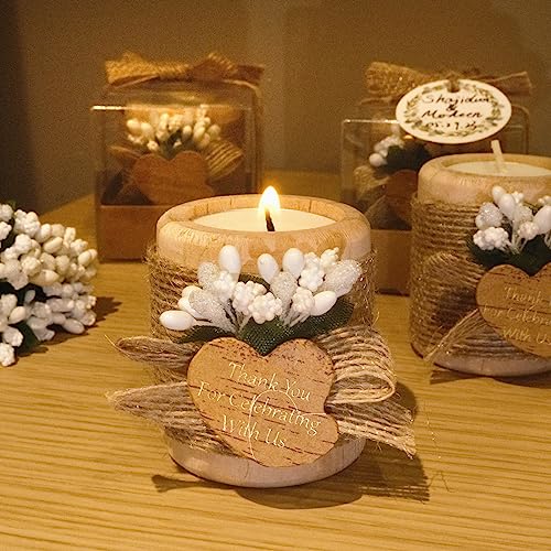 12PCS Wooden Tealight Candle Holders Wedding Favors