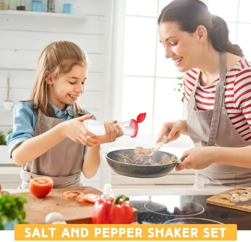 Baderke 2 Set Plastic Salt and Pepper Shakers with Lids