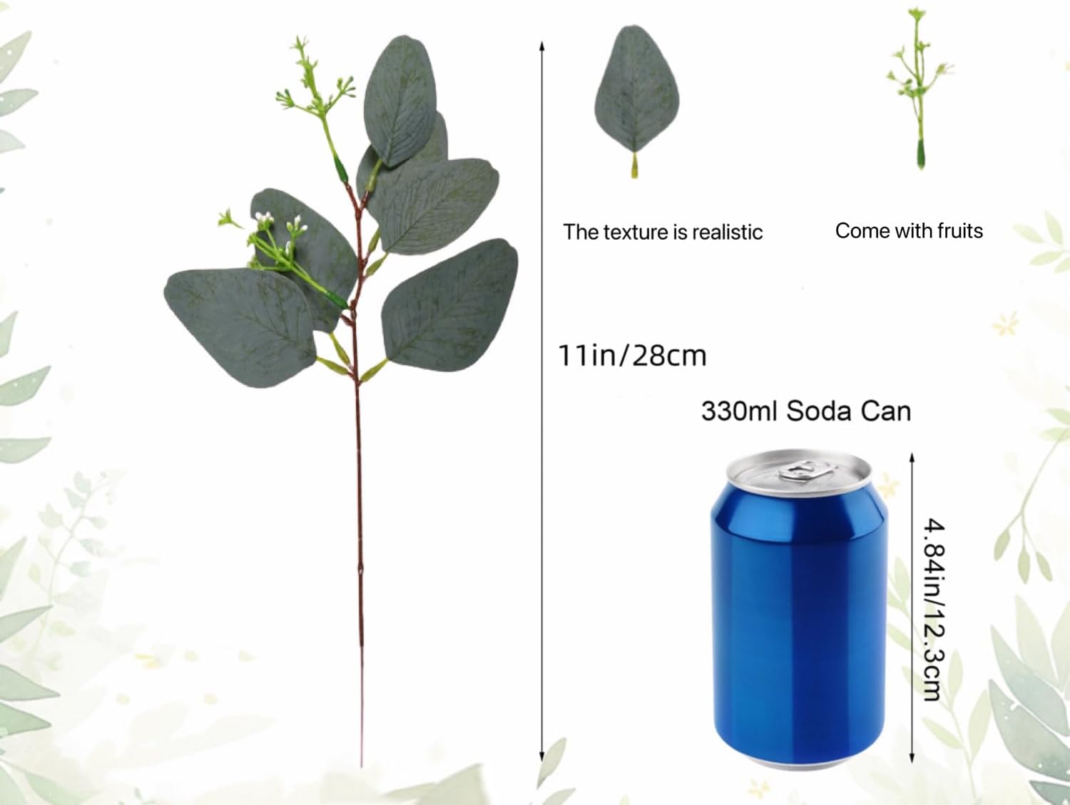 50pcs Eucalyptus Leaf Plants for Wedding Home Office Decorations
