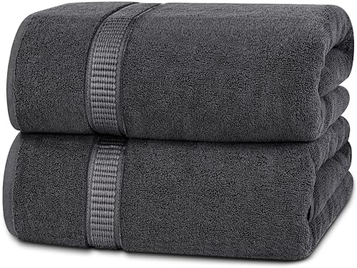 Utopia Towels Jumbo Bath Sheet 2 Pack 600 GSM Grey