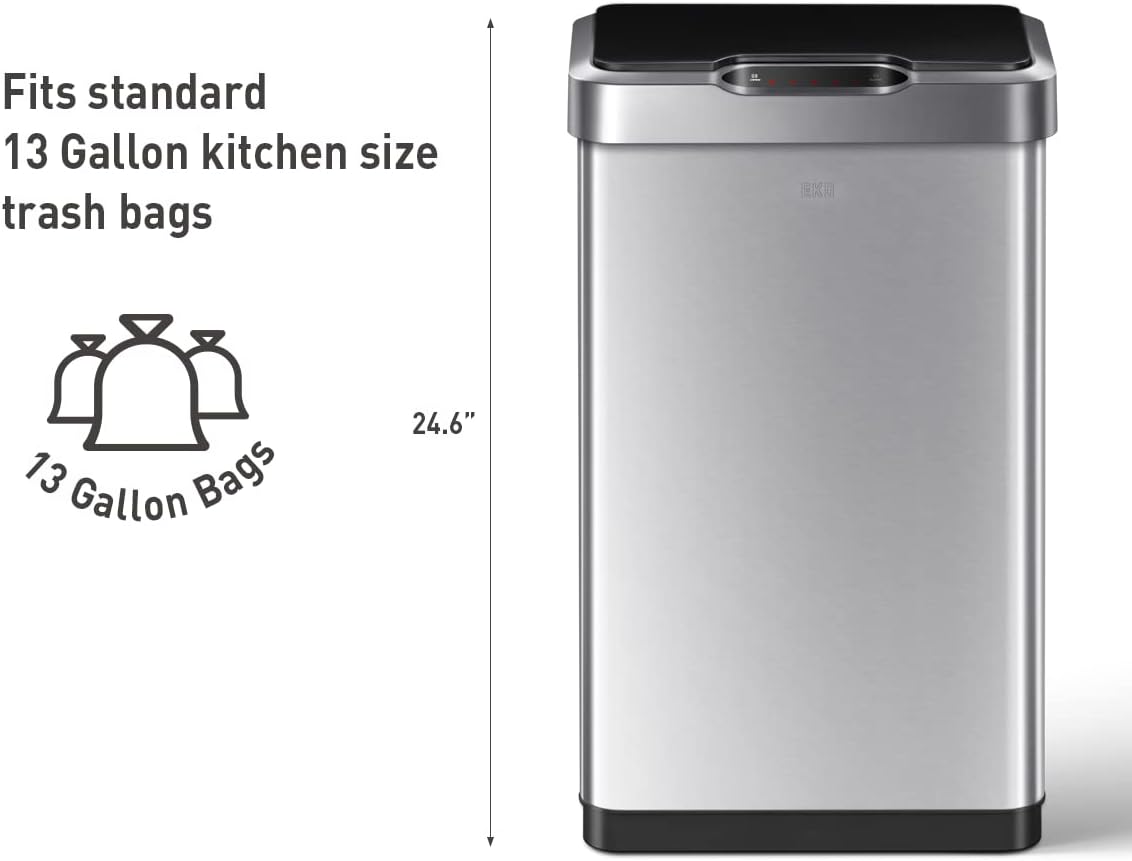 EKO Mirage-T 50 Liter Touchless Motion Sensor Trash Can