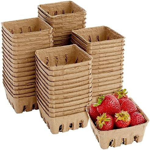 Juvale Pulp Fiber Berry Baskets - 4x4x181 In