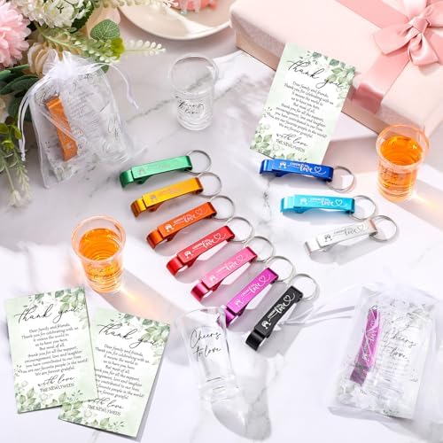 200 Pcs 50 Sets Wedding Favors Shot Glasses and Bottle Openers
