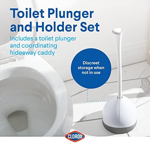Clorox Toilet Plunger with Hideaway Caddy