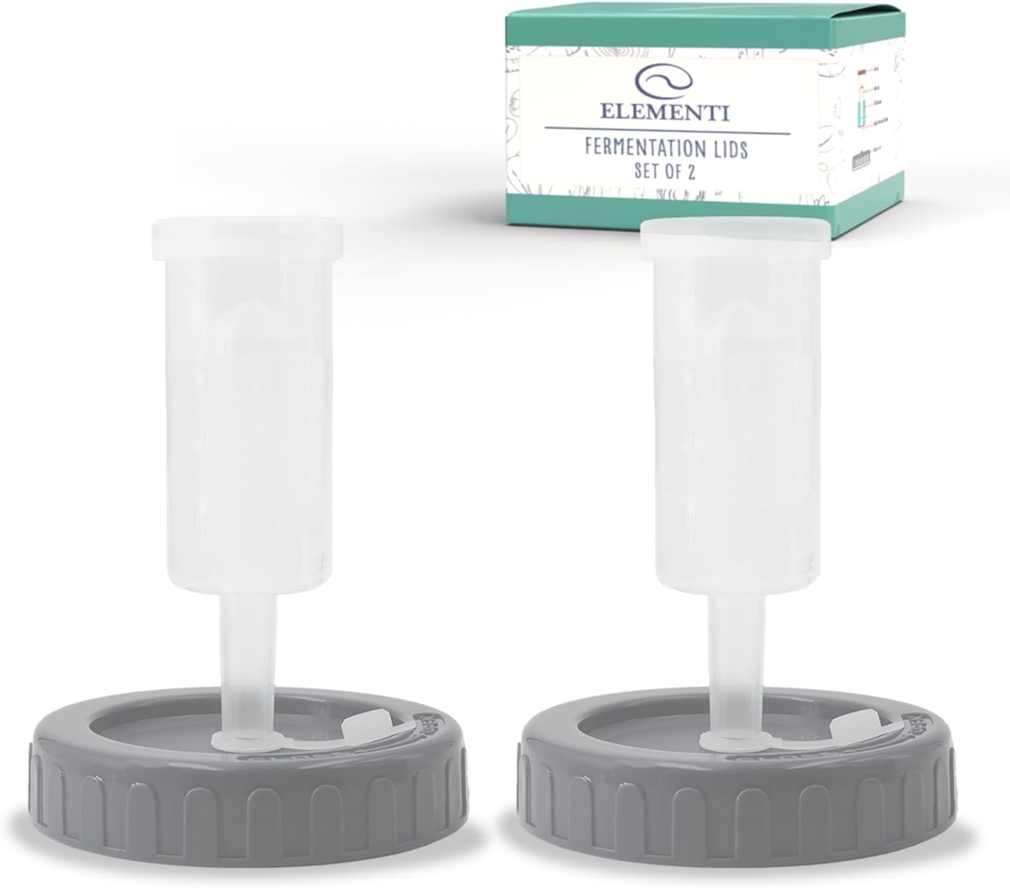 Elementi Mason Jar Fermentation Lids Set of 2