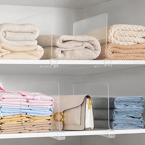 HBlife 6-Pack Shelf Dividers for Closet and Bookshelf Organization