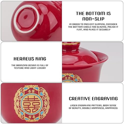 Chinese Red Tea Cup Set for Wedding Party