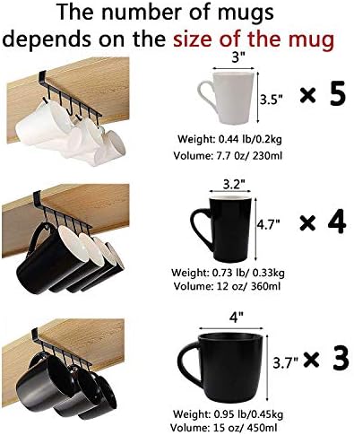 Iron Mug Holder with Adhesive Nails - 2 Pcs