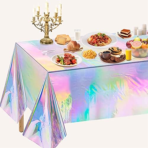 OHOME 4-Pack Iridescent Tablecloths for Parties