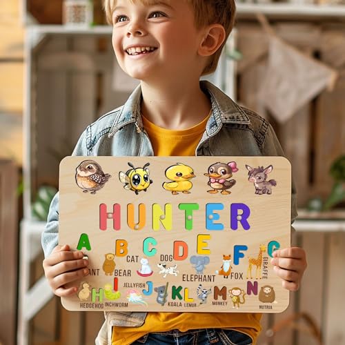 Personalized Wooden Name Puzzle for Baby Boy and Girl