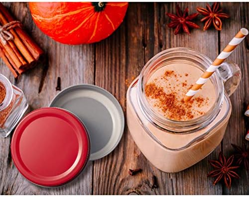 Chuangdi 30 Pack Mason Jar Lids Leak Proof Secure Storage Caps Red