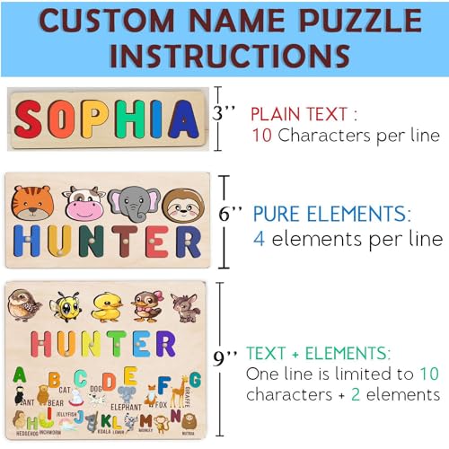 Personalized Wooden Name Puzzle for Baby Boy and Girl